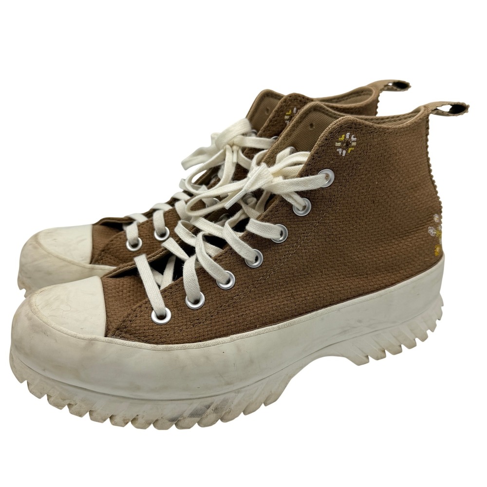 Converse Chuck Taylor All Star Lugged Womens 10.5 2.0 Autumn Embroidered Sand